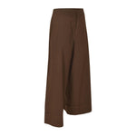 pantaloni  bino-kyoto gamba larga con risvolto elastico vita dietro 