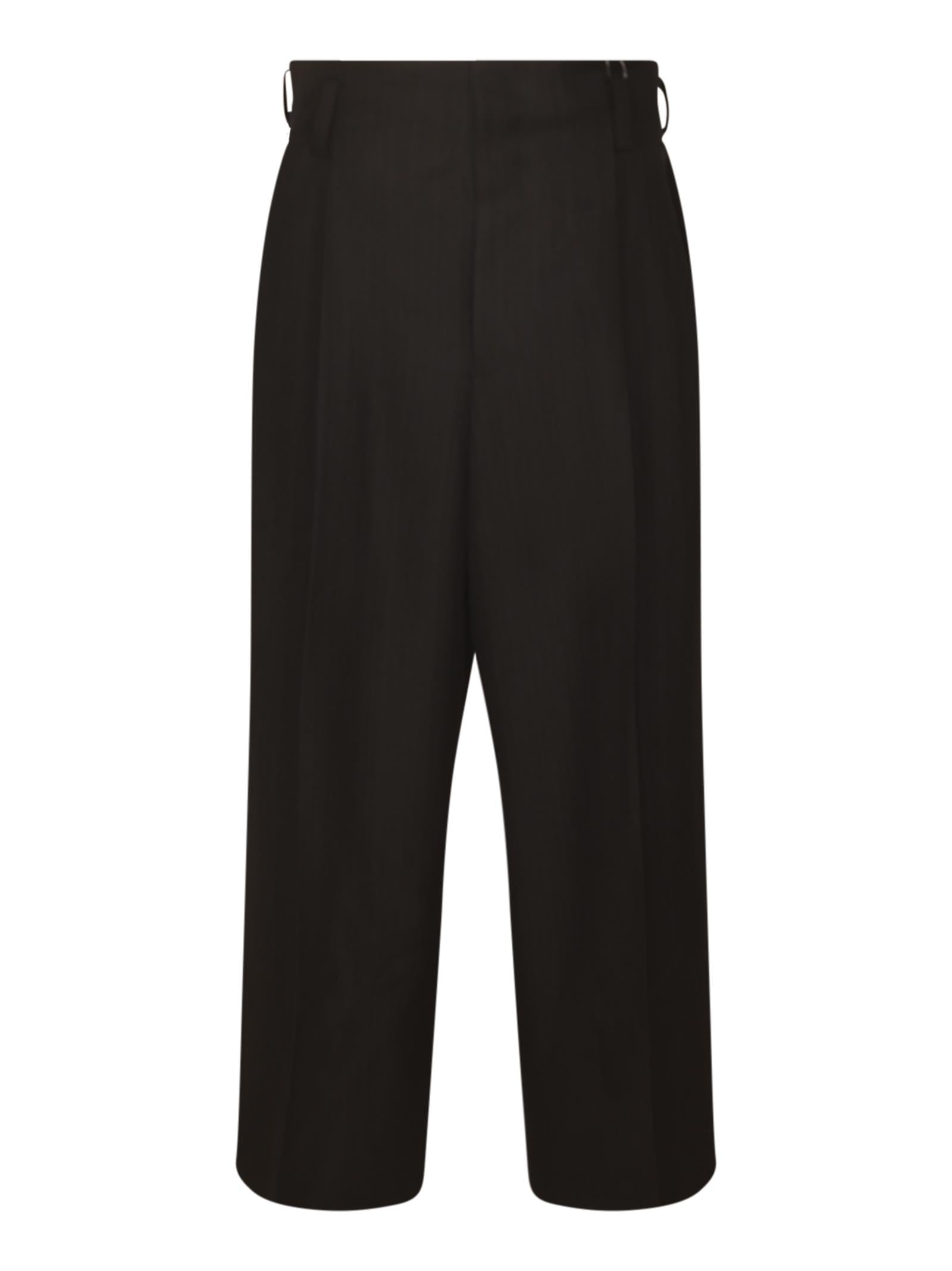 pantaloni con pences gessato 
