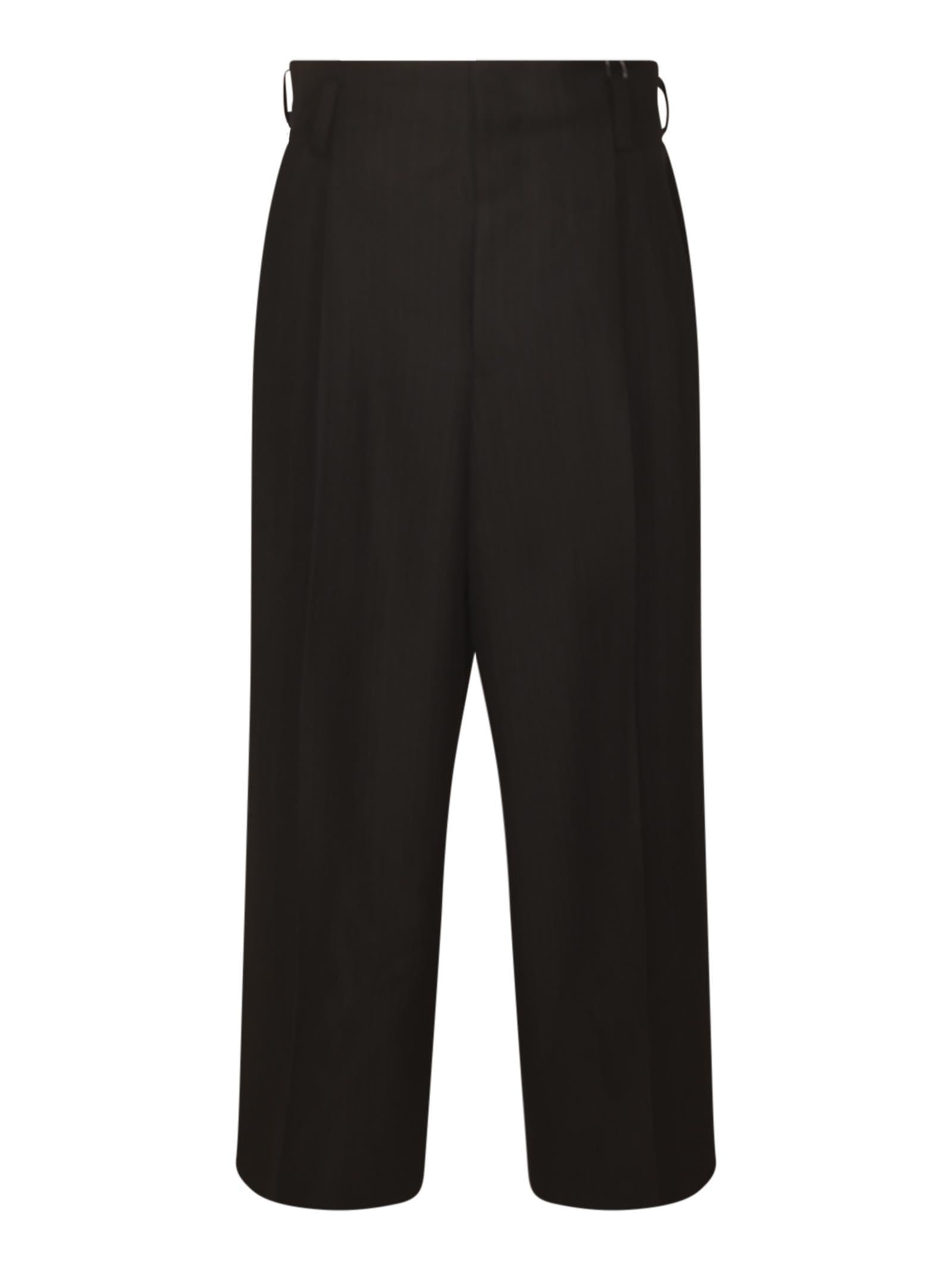 pantaloni con pences gessato 