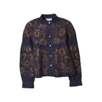 camicia con manica ampia e ricami 