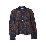 camicia con manica ampia e ricami 