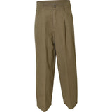 pantaloni barrel con pences gamba larga 