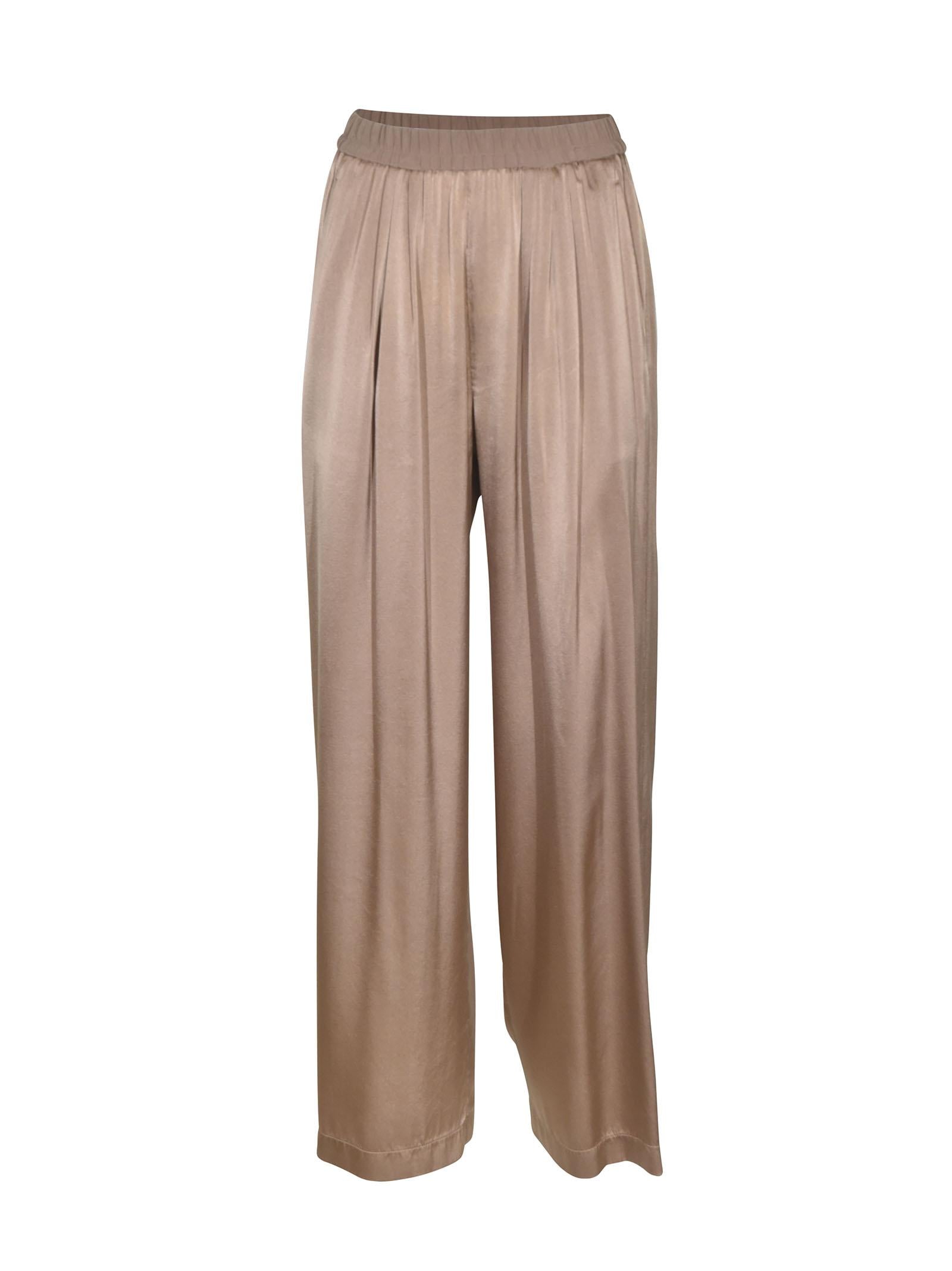 pantaloni elastico loose raso 