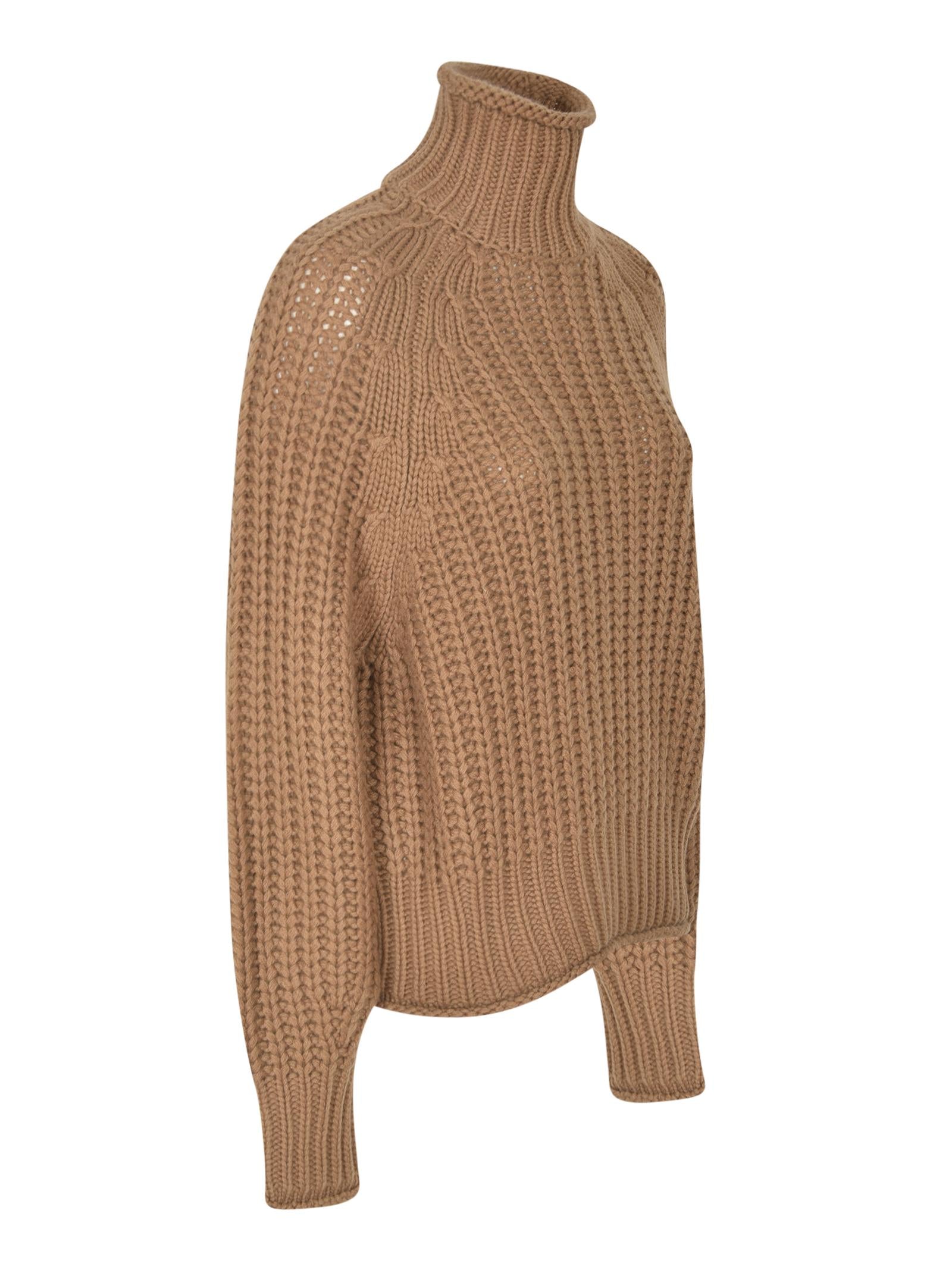 maglia collo alto a coste 