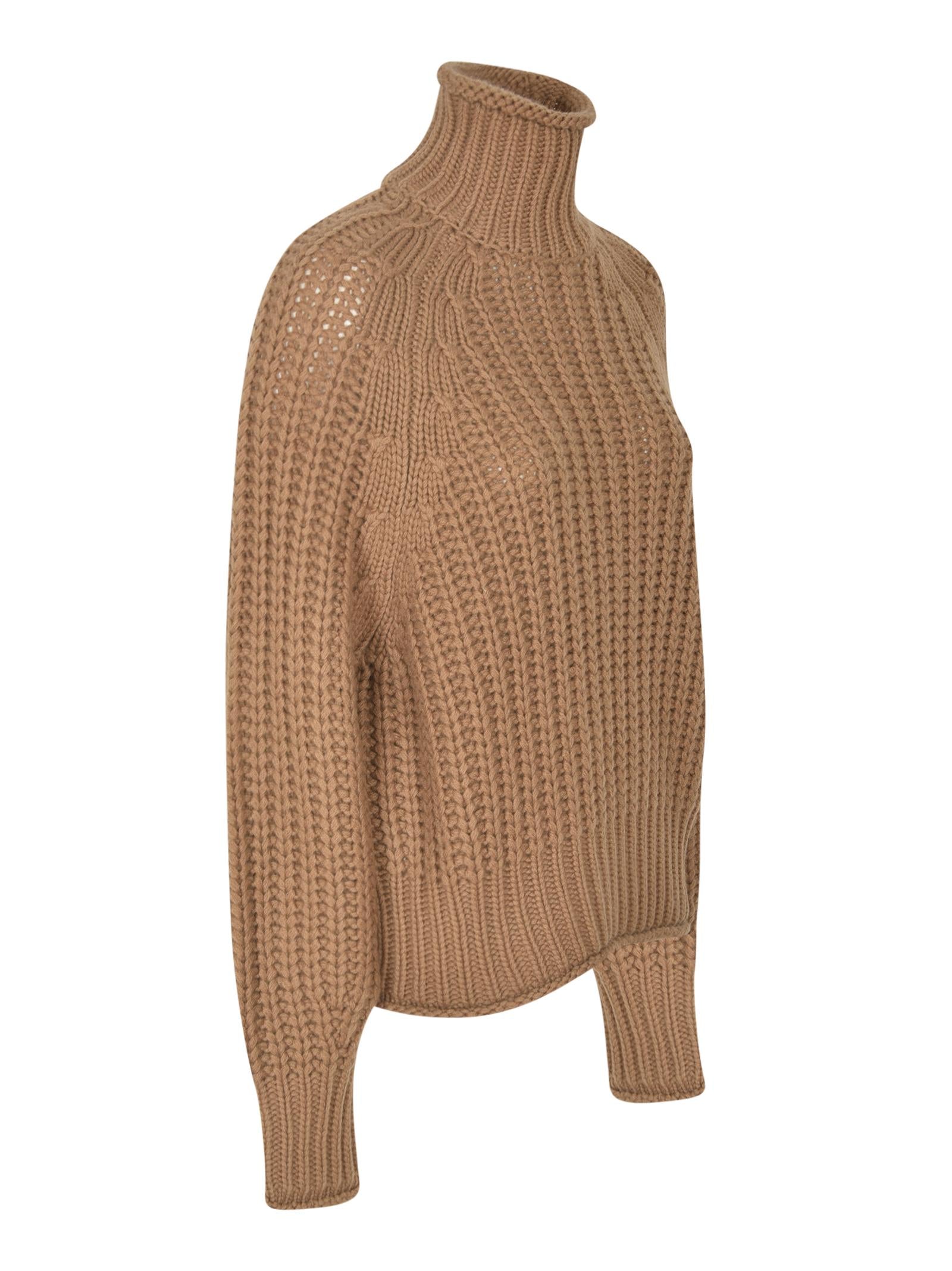 maglia collo alto a coste 