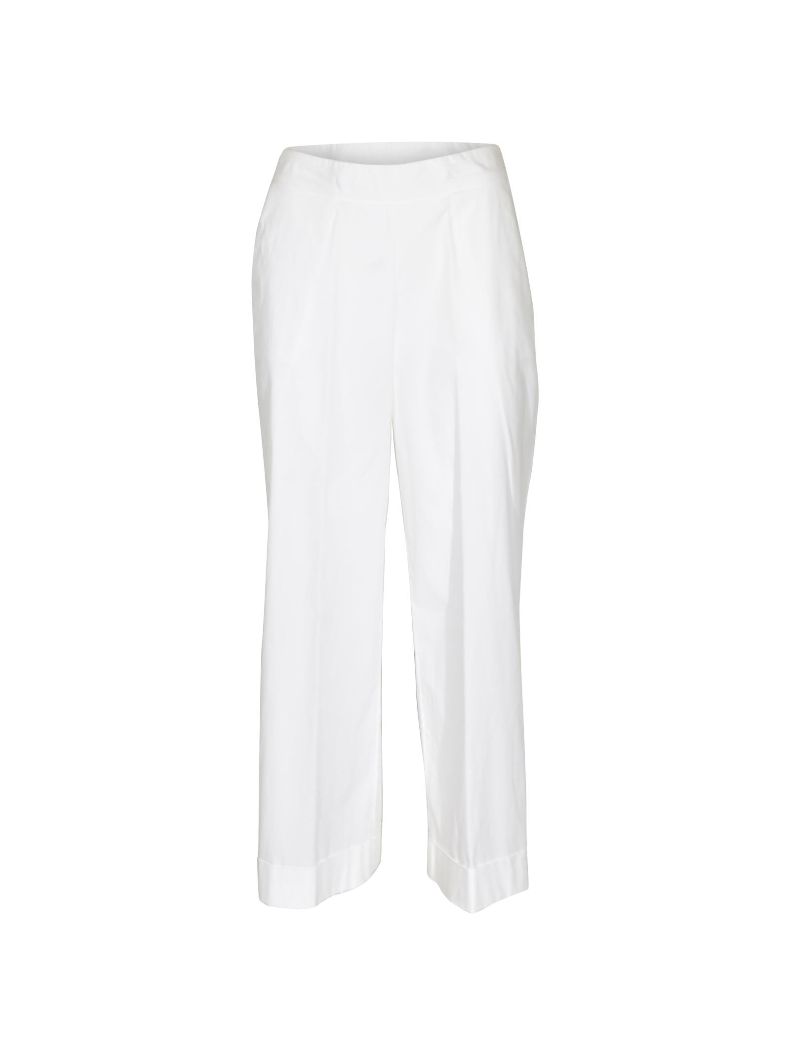 pantaloni kirk gamba larga caviglia con risvolto 