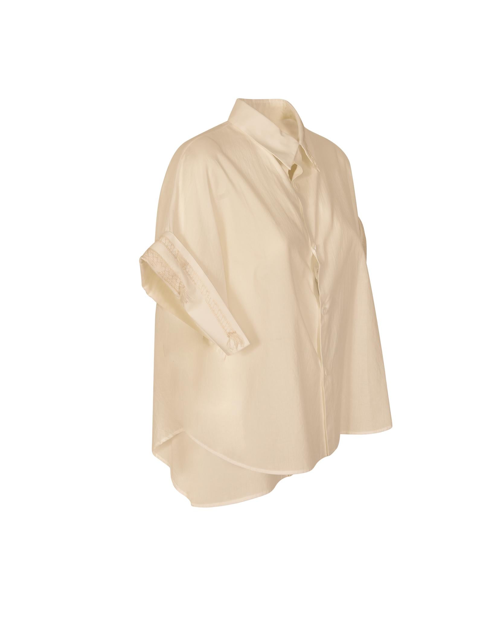 camicia m/m con ricamo 