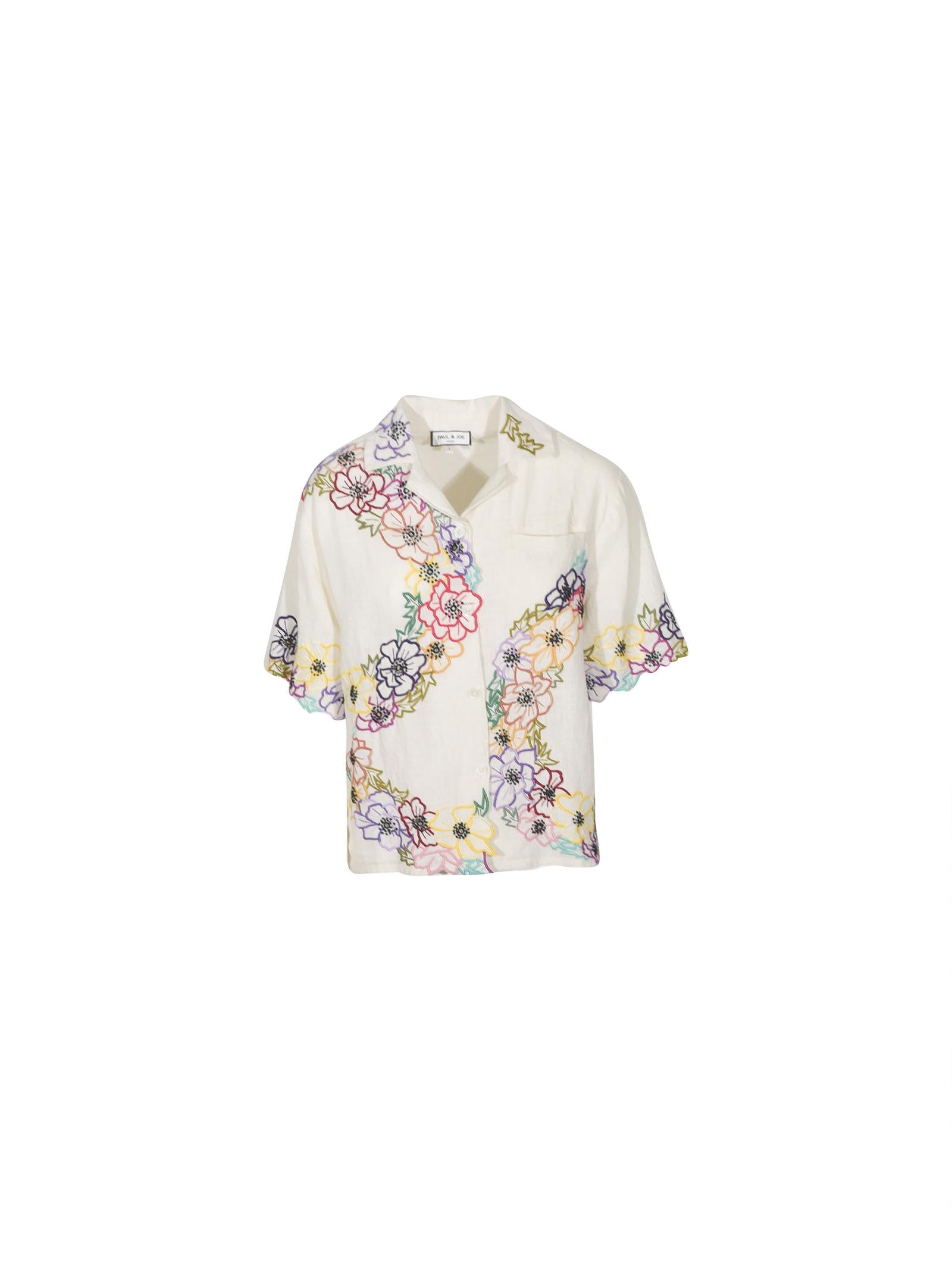 camicia m/m con ricamo 