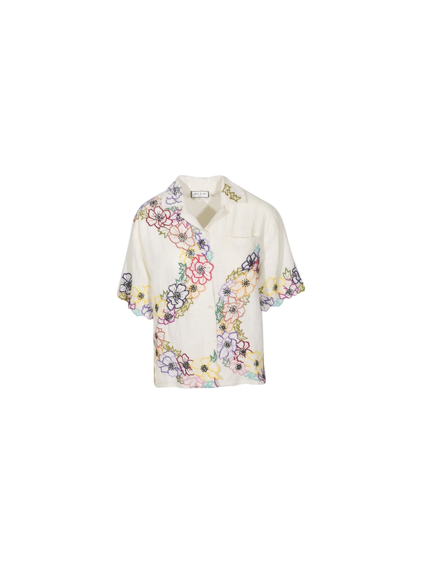 camicia m/m con ricamo 