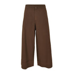 pantaloni  bino-kyoto gamba larga con risvolto elastico vita dietro 