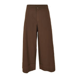 pantaloni  bino-kyoto gamba larga con risvolto elastico vita dietro 