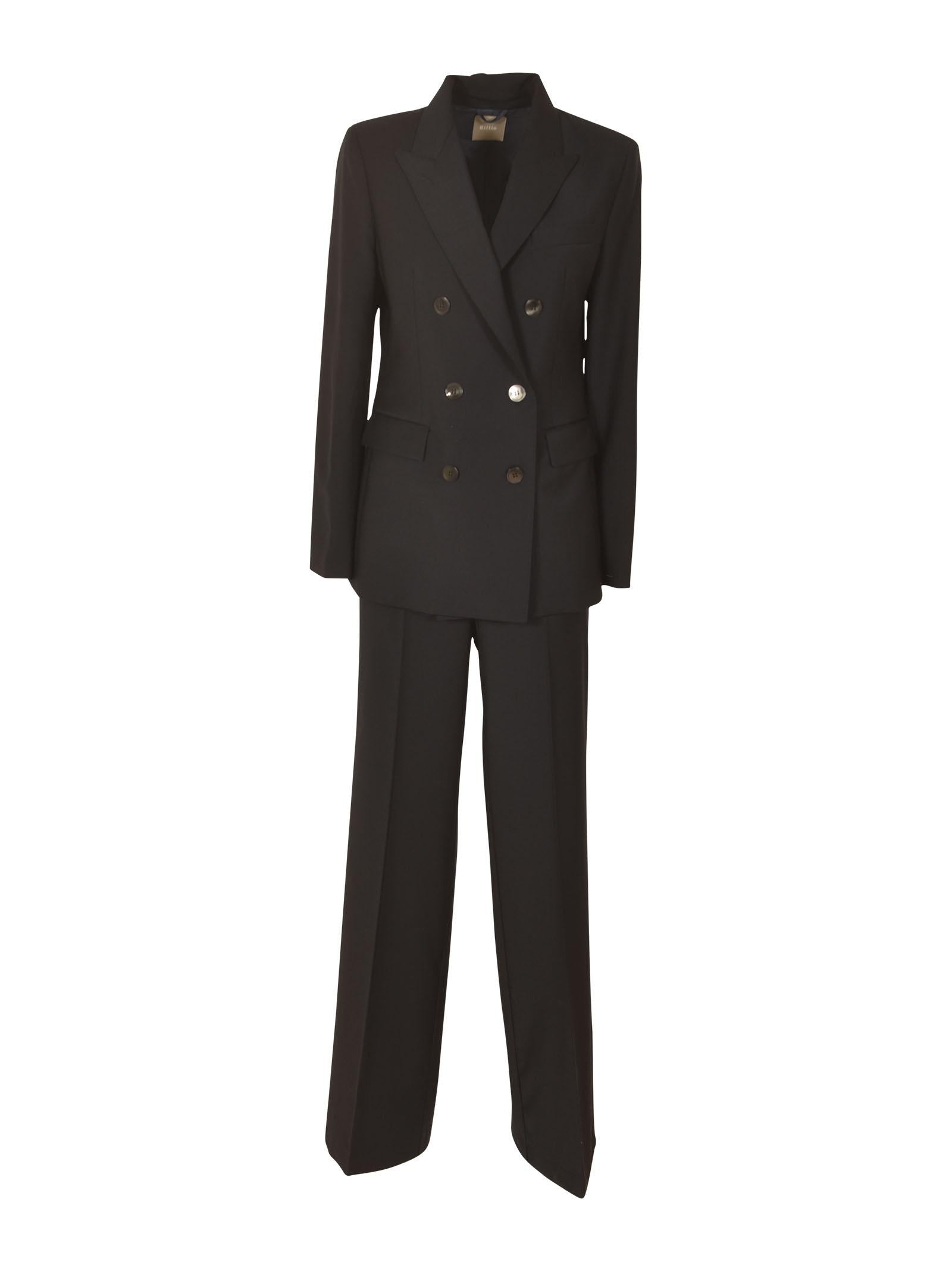 lisla e andrea tailleur giacca doppio petto pantalone gamba larga 