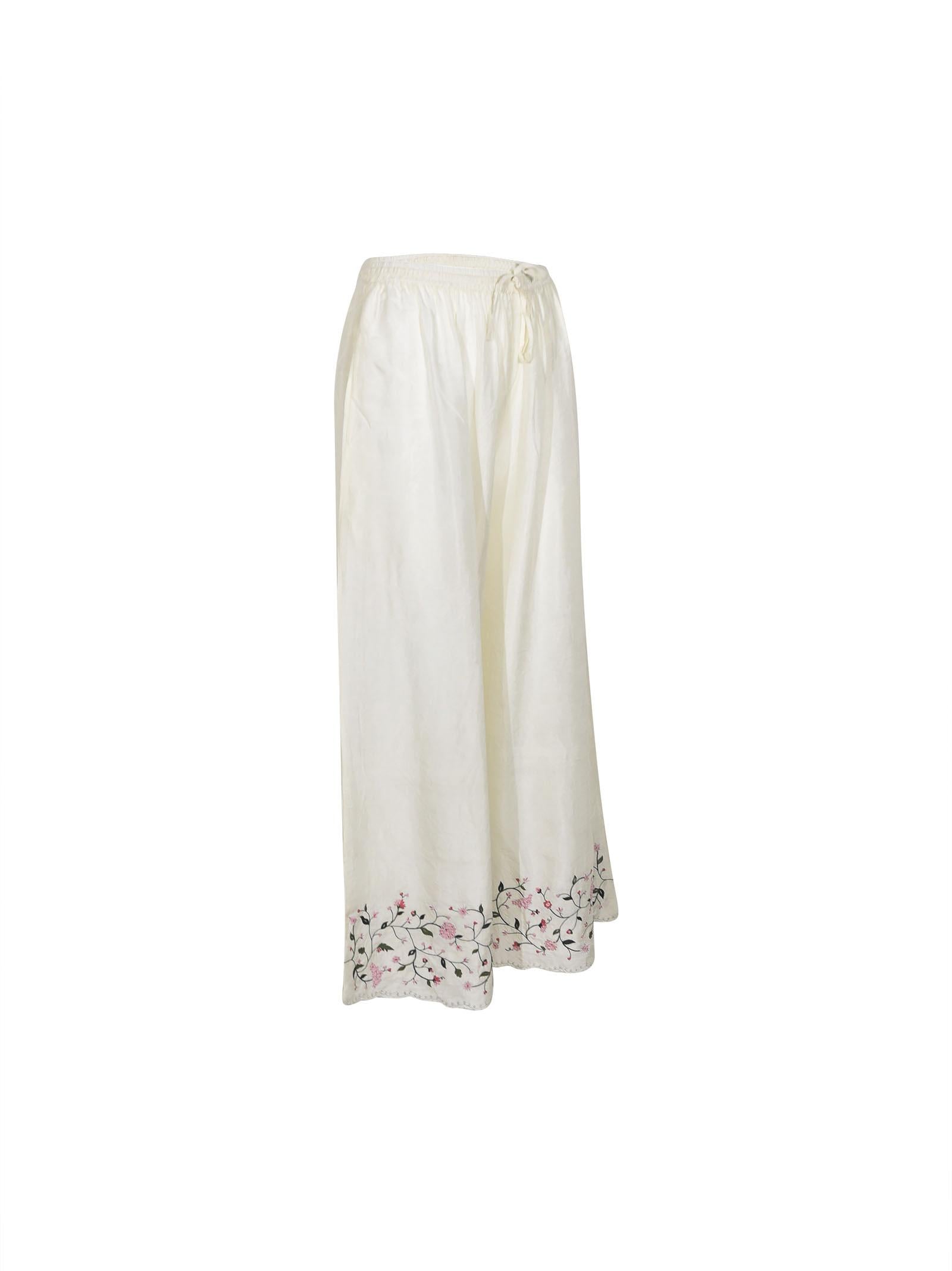 pantaloni elastico gamba larga 