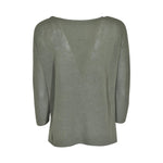maglia scollo barchetta manica 3/4 con spacchi 