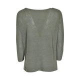 maglia scollo barchetta manica 3/4 con spacchi 