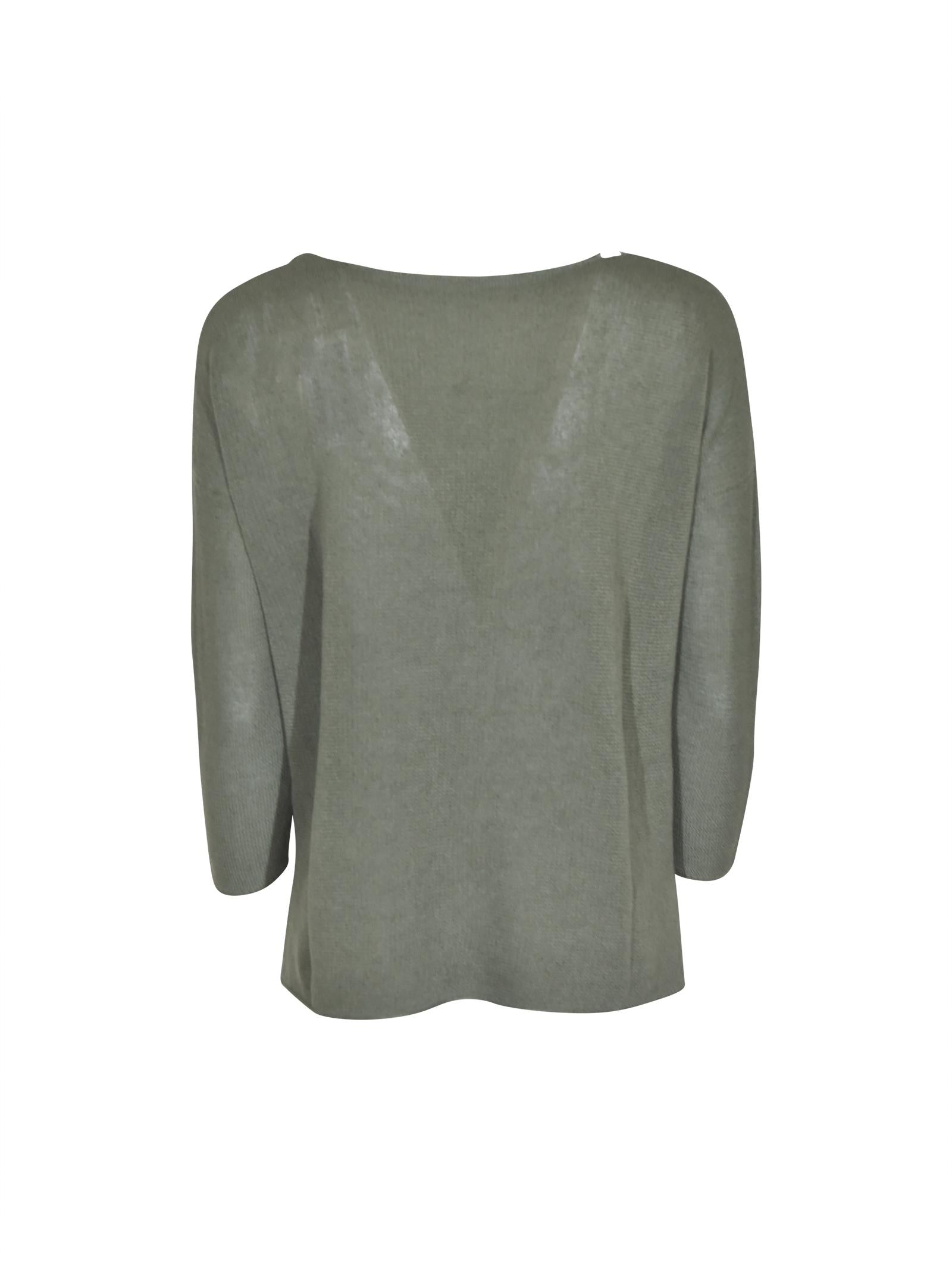 maglia scollo barchetta manica 3/4 con spacchi 