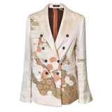 giacca kimono tradizionale con foulard vintage -fondo chiaro 